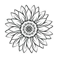 Flower Line Art for print or use as tattoo design vector