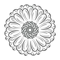 Flower Line Art for print or use as tattoo design vector