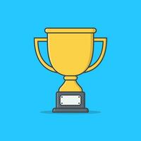 Trophy Cup Vector Icon Illustration. Winner Award Icon