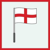 England Flag Cartoon Vector Illustration. Flag of England Flat Icon Outline