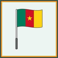Cameroon Flag Cartoon Vector Illustration. Flag of Cameroon Flat Icon Outline