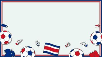 Football Background Design Template. Football Cartoon Vector Illustration. Soccer In Costa Rica