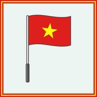 Vietnam Flag Cartoon Vector Illustration. Flag of Vietnam Flat Icon Outline