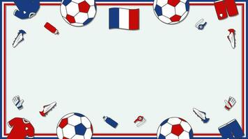 Football Background Design Template. Football Cartoon Vector Illustration. Championship In France