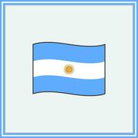 Argentina Flag Cartoon Vector Illustration. Flag of Argentina Flat Icon Outline. National Argentina Flag