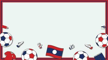 Football Background Design Template. Football Cartoon Vector Illustration. Soccer In Laos