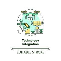2d personalizable tecnología integración icono representando vertical agricultura y hidroponia concepto, aislado vector, Delgado línea ilustración. vector