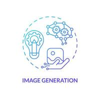Gradient image generation icon concept, isolated vector, AI for SEO thin line illustration. vector