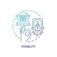 2D stability gradient thin line icon concept, isolated vector, illustration representing digital currency. vector