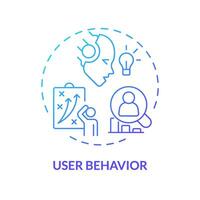 Gradient user behavior icon concept, isolated vector, AI for SEO thin line illustration. vector