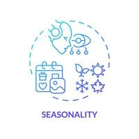 Gradient seasonality icon concept, isolated vector, AI for SEO thin line illustration. vector