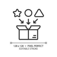 Pixel perfect editable black iteration icon, isolated vector, product management thin line illustration. vector