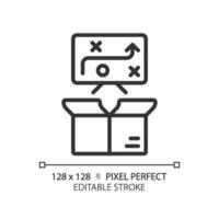 Pixel perfect editable black performance method icon, isolated vector, product management thin line illustration. vector