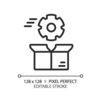 Pixel perfect editable optimization icon, isolated vector, product management thin line illustration. vector