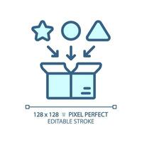 Pixel perfect editable blue iteration icon, isolated vector, product management thin line illustration. vector