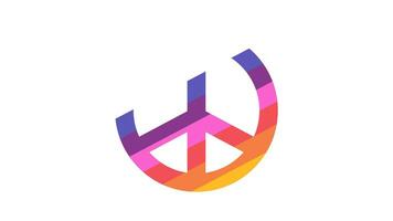 4k Animation of Colorful Peace Symbol. Perfect for peaceful content, preventing war, etc. video