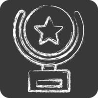 icono trofeo. relacionado a premio símbolo. tiza estilo. sencillo diseño editable. sencillo ilustración vector
