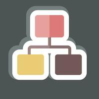 Sticker Flow Chart. related to Business Analysis symbol. simple design editable. simple illustration vector