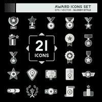 Icon Set Award. related to Award symbol. glossy style. simple design editable. simple illustration vector