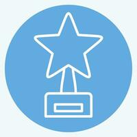 Icon Trophy 1. related to Award symbol. blue eyes style. simple design editable. simple illustration vector