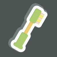 Sticker Toothbrush. related to Bathroom symbol. simple design editable. simple illustration vector