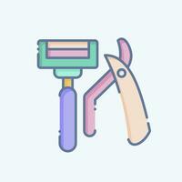 Icon Razor. related to Bathroom symbol. doodle style. simple design editable. simple illustration vector