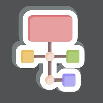 Sticker Work Flow. related to Business Analysis symbol. simple design editable. simple illustration vector