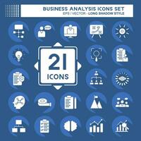 Icon Set Business Analysis. related to Business symbol. long shadow style simple design editable. simple illustration vector