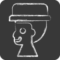 Icon Hat. related to Camping symbol. chalk Style. simple design editable. simple illustration vector