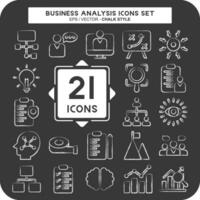 Icon Set Business Analysis. related to Business symbol. chalk Style simple design editable. simple illustration vector