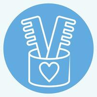 Icon Comb. related to Bathroom symbol. blue eyes style. simple design editable. simple illustration vector