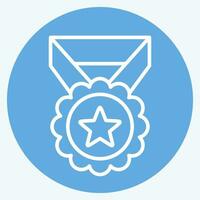 Icon Medal 2. related to Award symbol. blue eyes style. simple design editable. simple illustration vector