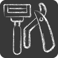 Icon Razor. related to Bathroom symbol. chalk Style. simple design editable. simple illustration vector