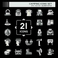 Icon Set Camping. related to Adventure symbol. glossy style. simple design editable. simple illustration vector