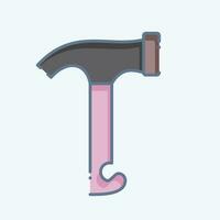 Icon Hammer. related to Camping symbol. doodle style. simple design editable. simple illustration vector