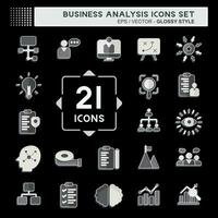 Icon Set Business Analysis. related to Business symbol. glossy style simple design editable. simple illustration vector