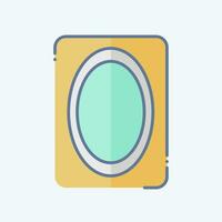 Icon Mirror. related to Bathroom symbol. doodle style. simple design editable. simple illustration vector