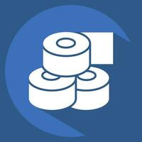 Icon Toilet Paper. related to Bathroom symbol. long shadow style. simple design editable. simple illustration vector