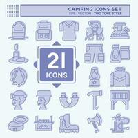 Icon Set Camping. related to Adventure symbol. two tone style. simple design editable. simple illustration vector