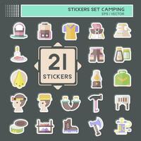 Sticker Set Camping. related to Adventure symbol. simple design editable. simple illustration vector