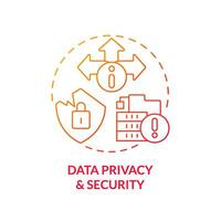 Gradient data privacy and security concept thin line icon, isolated vector representing data democratization.