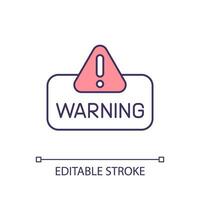 Editable assumption of risk icon representing product liability, isolated vector, thin line illustration. vector