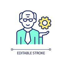 Editable adapted jobs icon representing unretirement, isolated vector, thin line illustration. vector