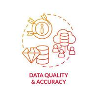 Gradient data quality and accuracy concept thin line icon, isolated vector representing data democratization.