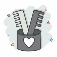 Icon Comb. related to Bathroom symbol. comic style. simple design editable. simple illustration vector