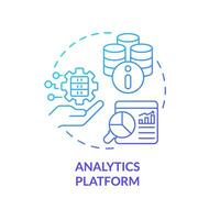 Gradient analytics platform concept thin line icon, isolated vector representing data democratization.