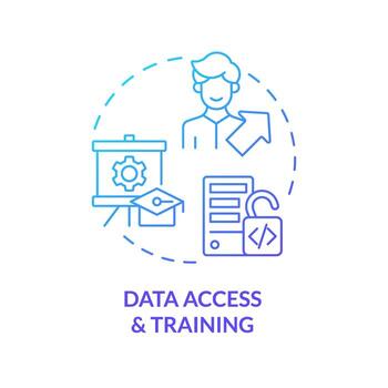 degradado datos acceso y formación concepto Delgado línea icono, aislado vector representando datos democratización.