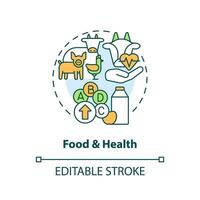 Food and health concept icon. Farm product quality. Agriculture policy objective abstract idea thin line illustration. Isolated outline drawing. Editable stroke vector