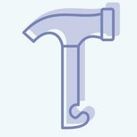 Icon Hammer. related to Camping symbol. two tone style. simple design editable. simple illustration vector