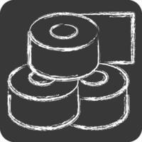 Icon Toilet Paper. related to Bathroom symbol. chalk Style. simple design editable. simple illustration vector